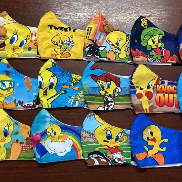 3x custom face mask Tweety canary bird wb cartoon - Picture 2 of 15